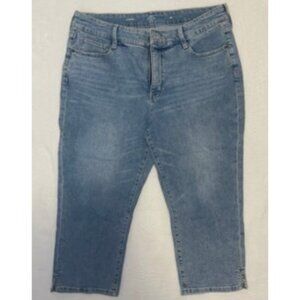 St John Bay Capri Jeans Women 34x20 Size 16 Blue Denim Quality Ankle Cropped